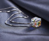 Elegant Aurora Sugar Cube Pendant Necklace