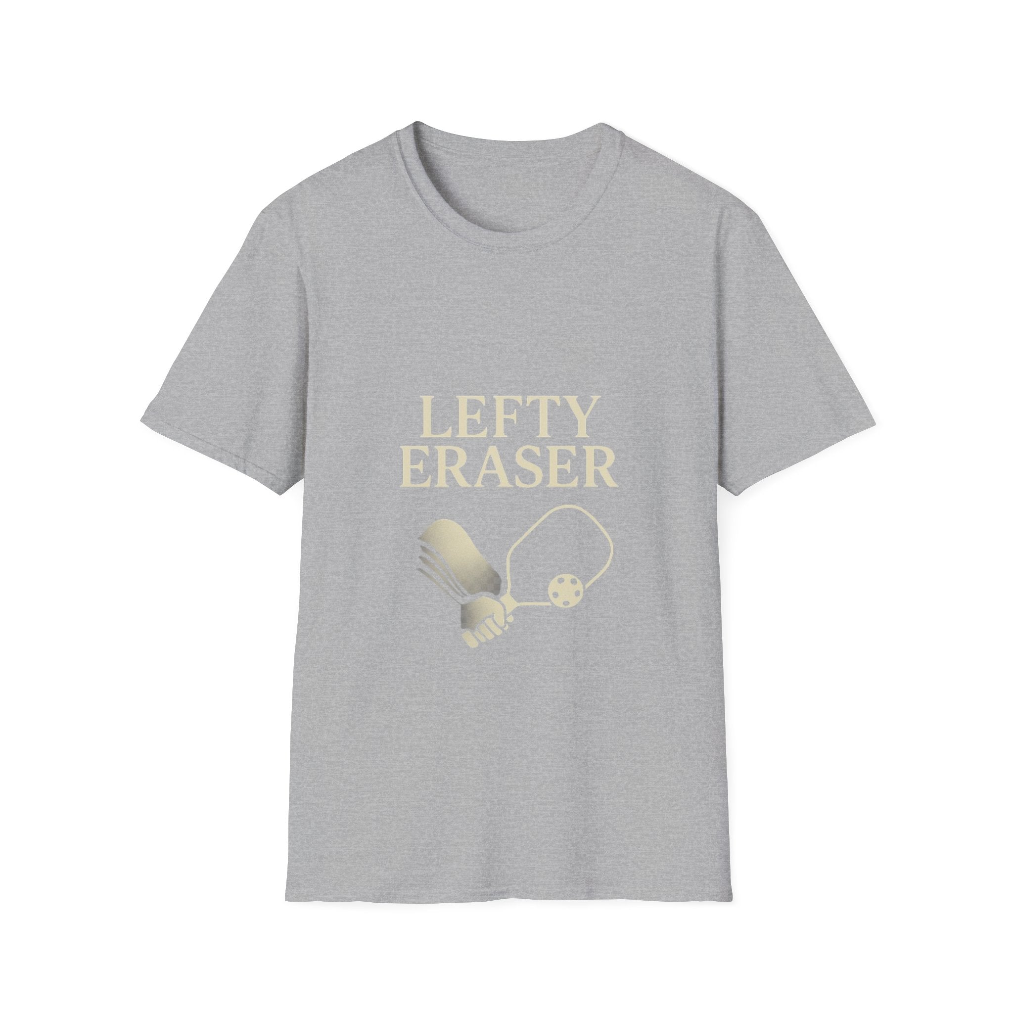 Lefty Eraser Pickleball T-Shirt — Funny Left-Handed Gifts, Left-Hand Pride Tee