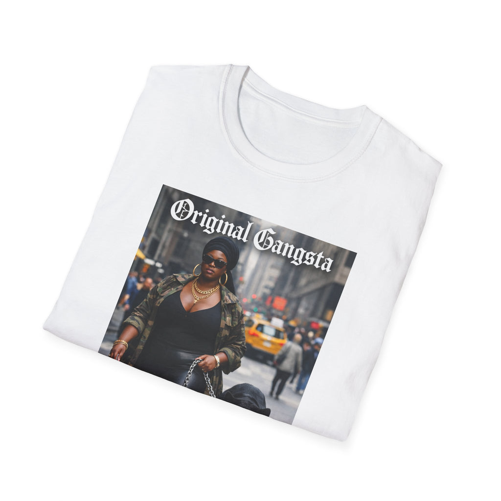 T-Shirt — Original Gangsta Graphic Tee (Woman with Bulldog)