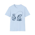 Fishing Graphic T-Shirt — Angler Reeling In Big Catch