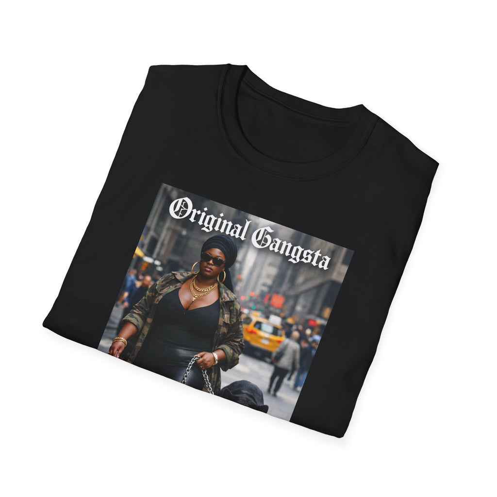 T-Shirt — Original Gangsta Graphic Tee (Woman with Bulldog)