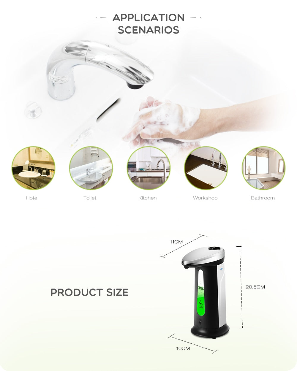 Smart Touchless 400ml Soap Dispenser with Infrared Sensor