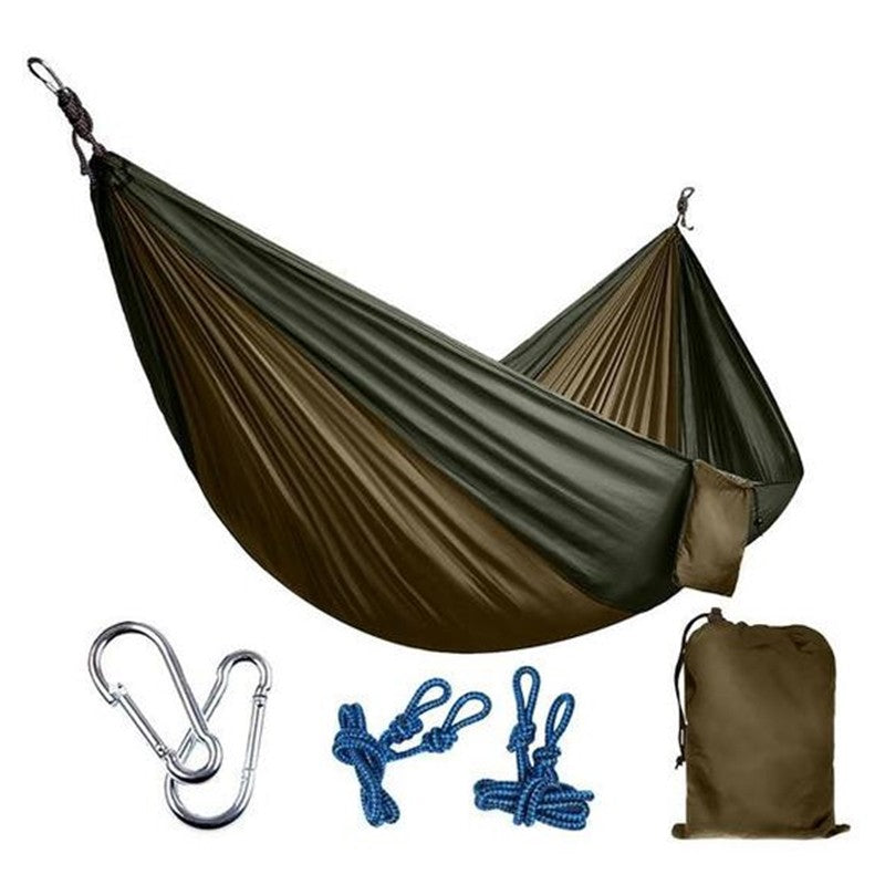 Premium Outdoor Hammock - Durable 210T Nylon Parachute Fabric, Portable & Comfortable for Camping, Hiking