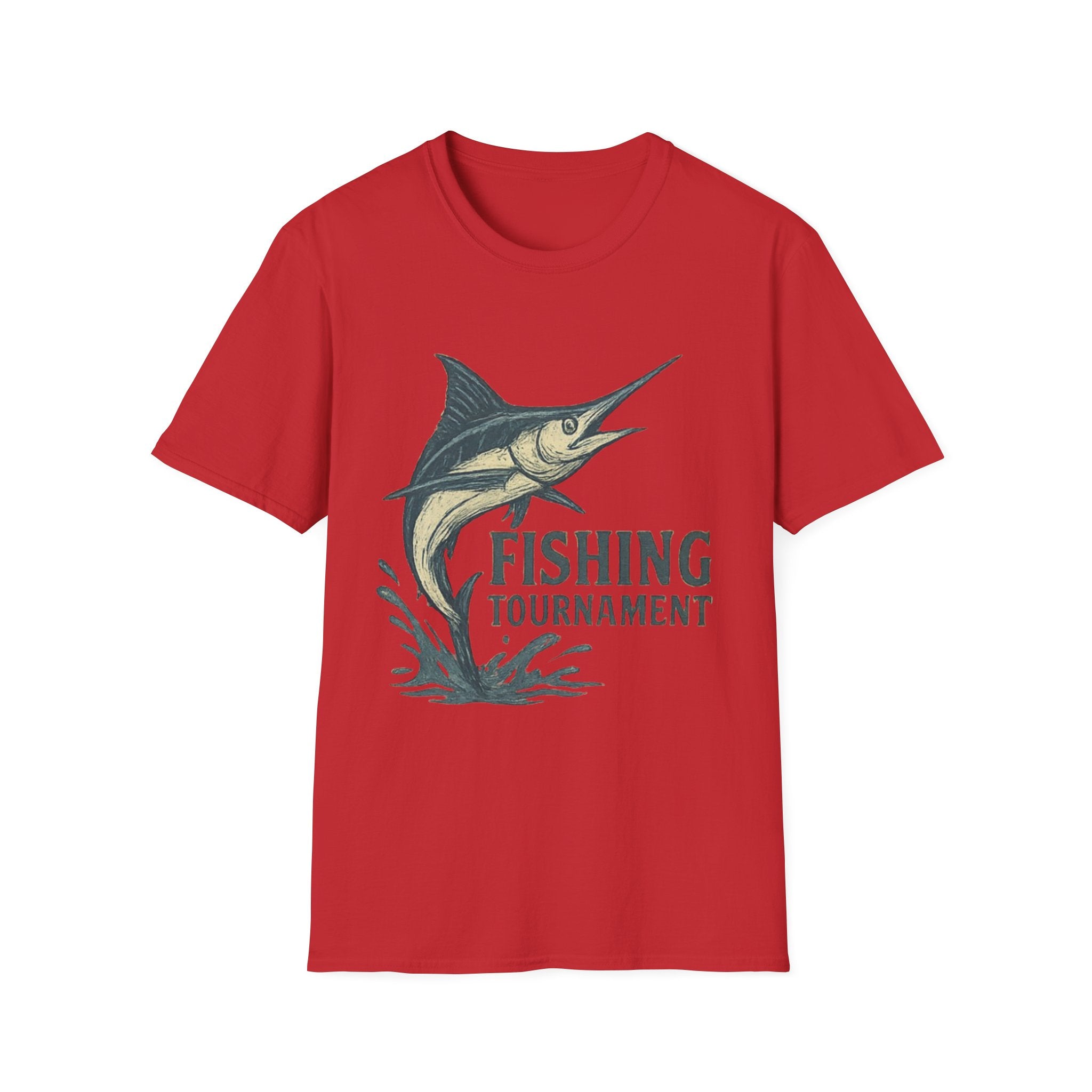Fishing Tournament T-Shirt — Marlin Splash Graphic Tee for Anglers