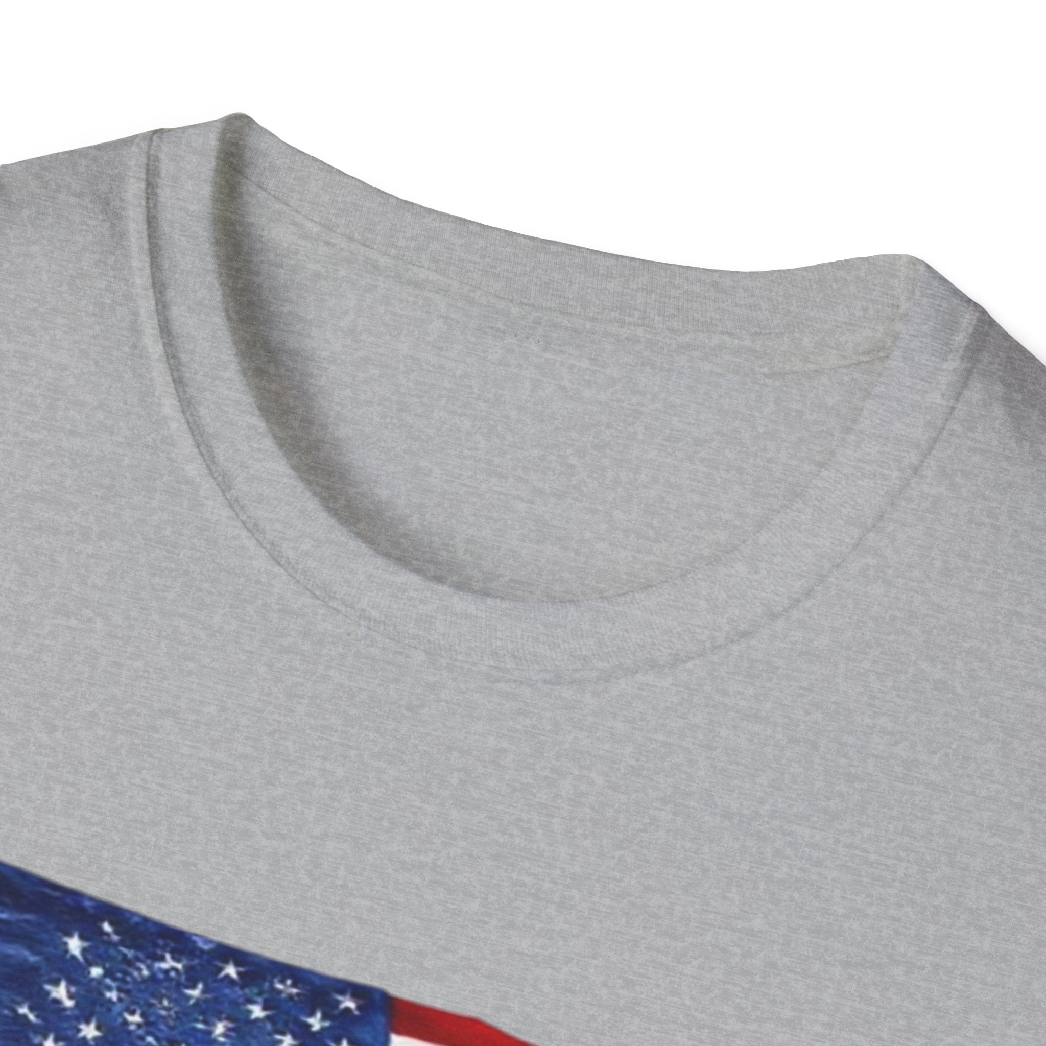 American Fishing T-Shirt – USA Flag Map with Twin Walleye Graphic