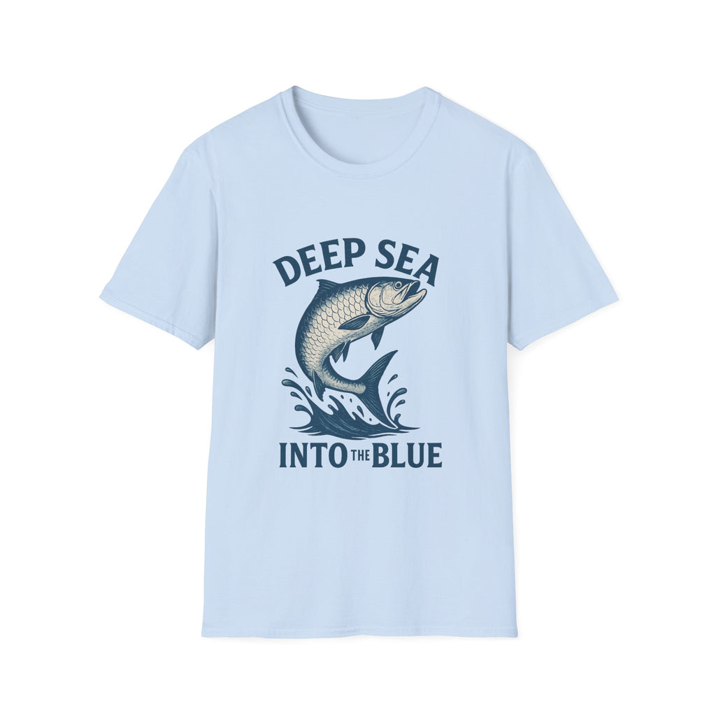 Deep Sea Fishing T-Shirt — "Deep Sea Into the Blue" Graphic Tee