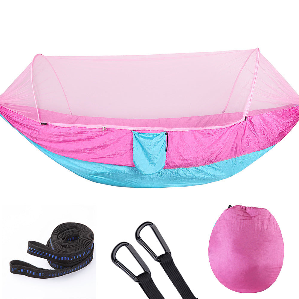 Fully Automatic Quick-Opening Hammock with Mosquito Net