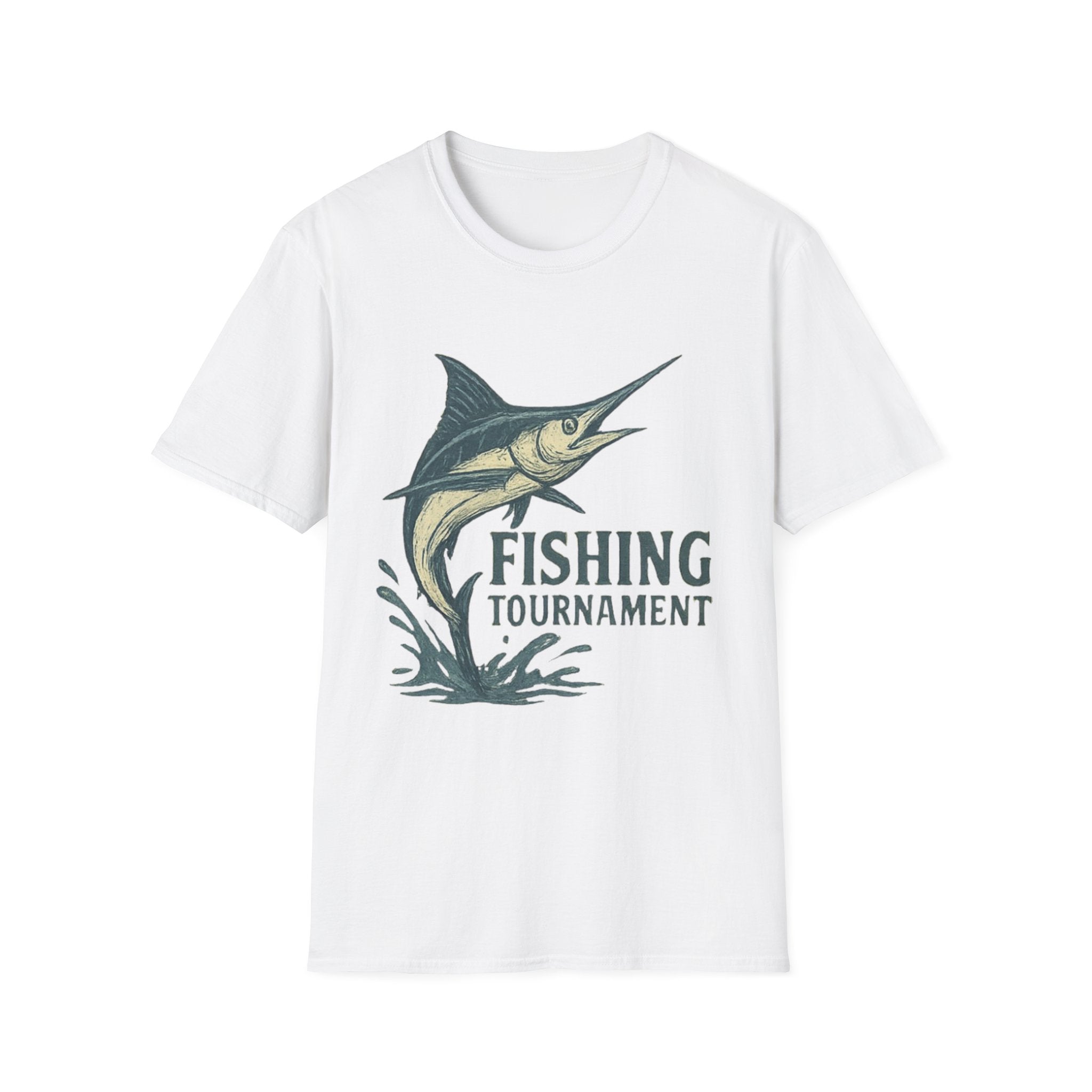 Fishing Tournament T-Shirt — Marlin Splash Graphic Tee for Anglers