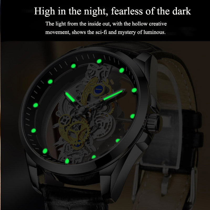 Luxury Gold Skeleton Automatic Men's Watch