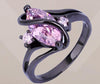 Retro Purple Zircon Crystal Ring