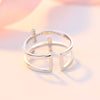 Exquisite Double Cross Zircon Ring - Elegant Copper Inlay