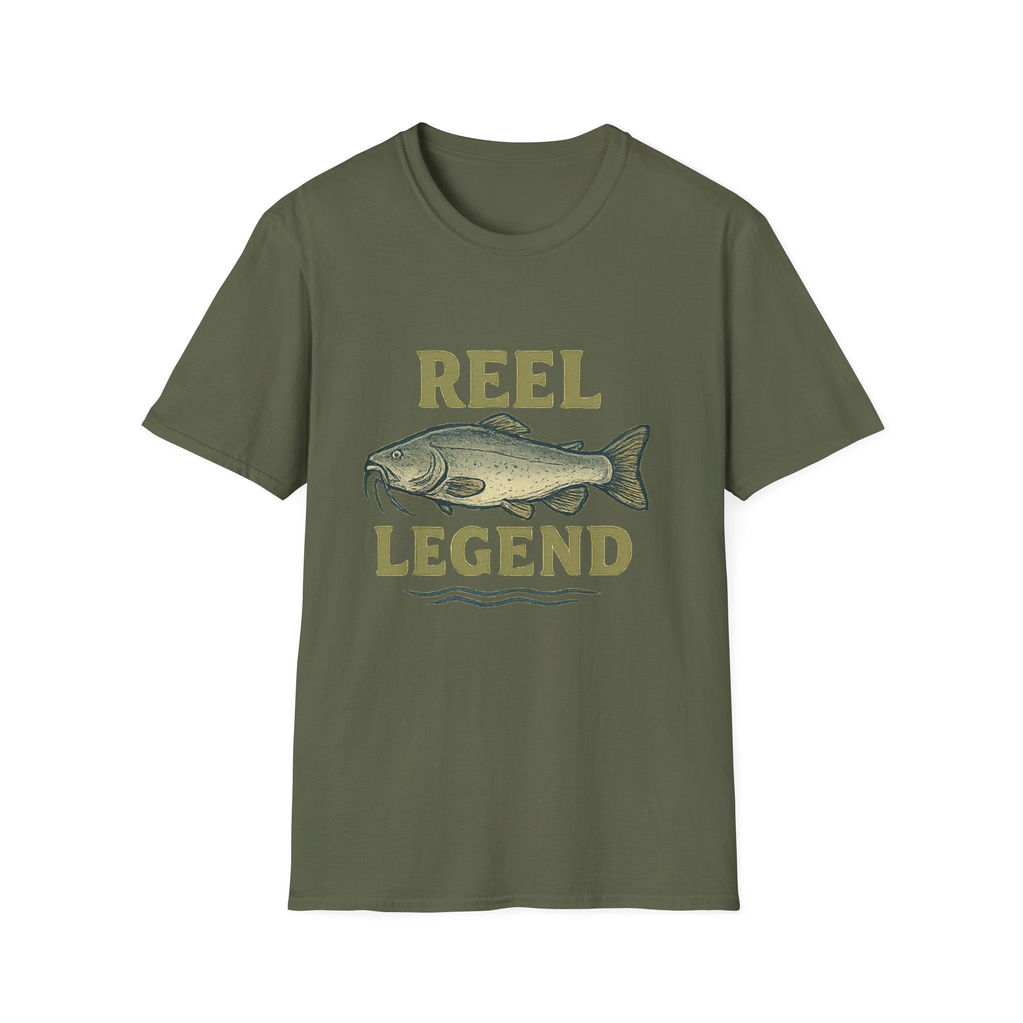 Reel Legend Fishing T-Shirt — Vintage Catfish Graphic Tee for Anglers