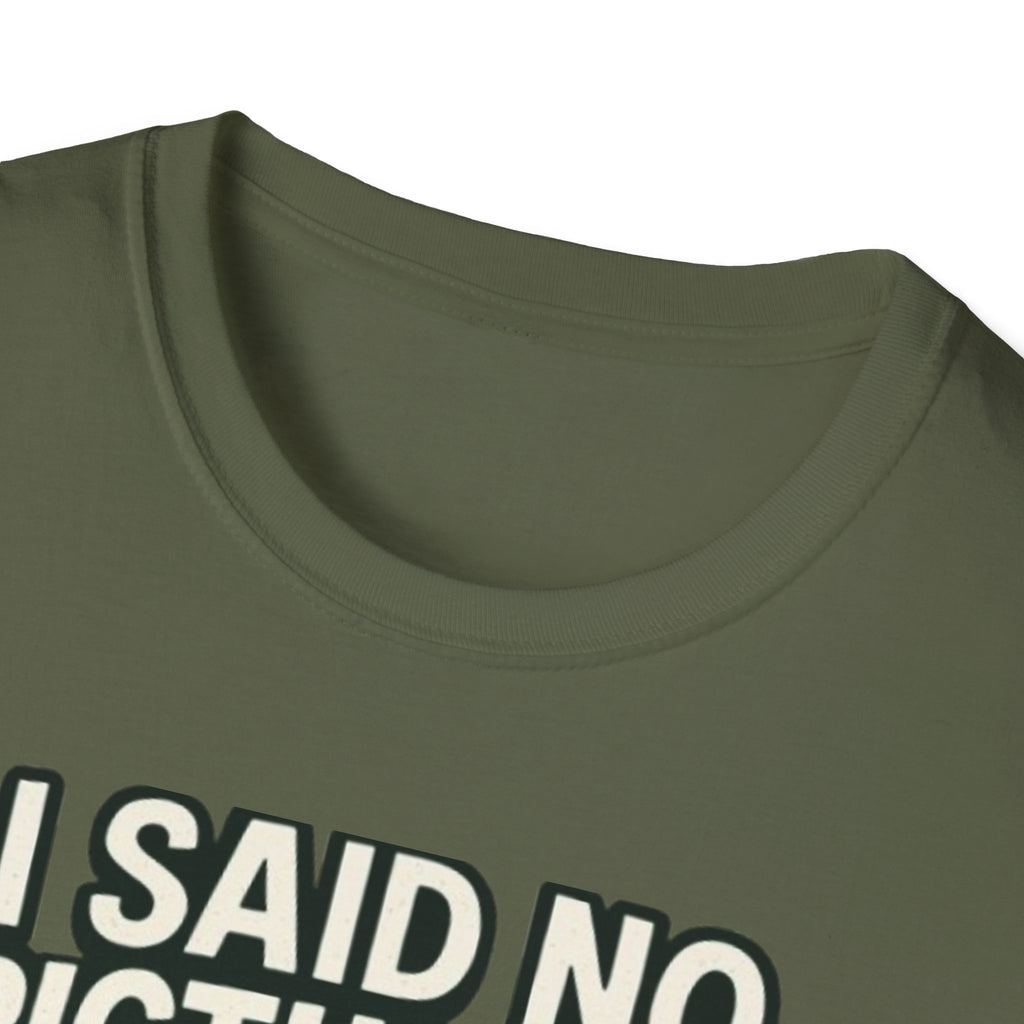 I Said No Pictures! Fishing T-Shirt — Funny Fisherman & Giant Fish Graphic Tee