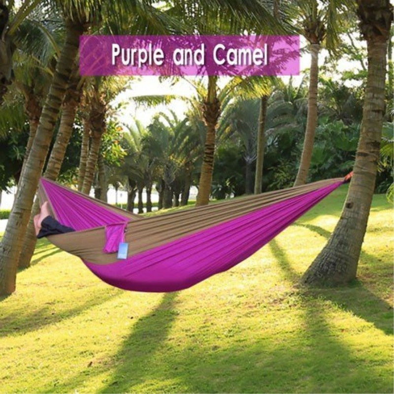 Premium Outdoor Hammock - Durable 210T Nylon Parachute Fabric, Portable & Comfortable for Camping, Hiking