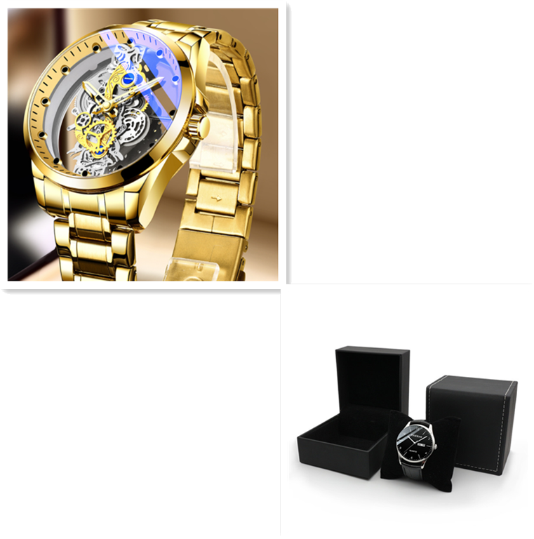 Luxury Gold Skeleton Automatic Men's Watch