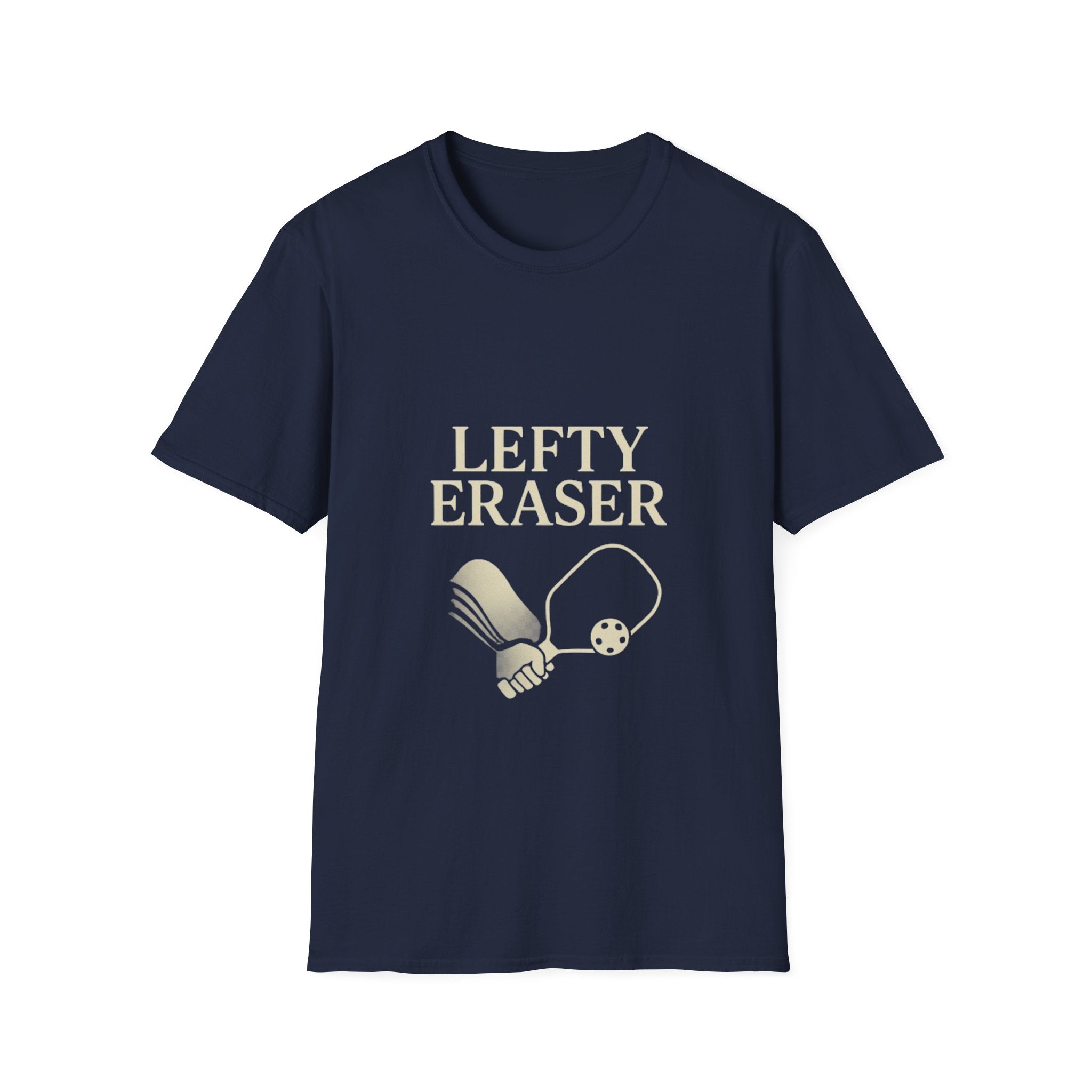 Lefty Eraser Pickleball T-Shirt — Funny Left-Handed Gifts, Left-Hand Pride Tee