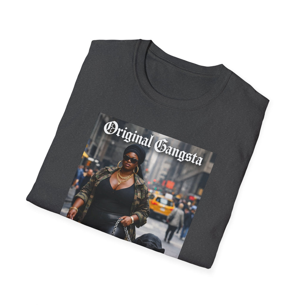 T-Shirt — Original Gangsta Graphic Tee (Woman with Bulldog)
