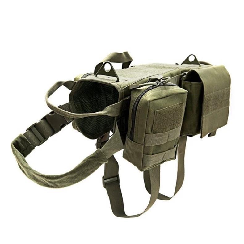 Tactical Dog Harness with MOLLE System - Adjustable Military Vest for Dogs