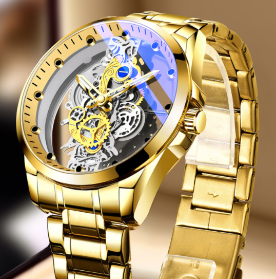 Luxury Gold Skeleton Automatic Men's Watch
